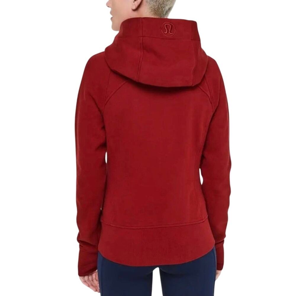 LULULEMON Scuba Hoodie Light Cotton Fleece Sz 8 Red Everyday Travel Comfort - Picture 2 of 12